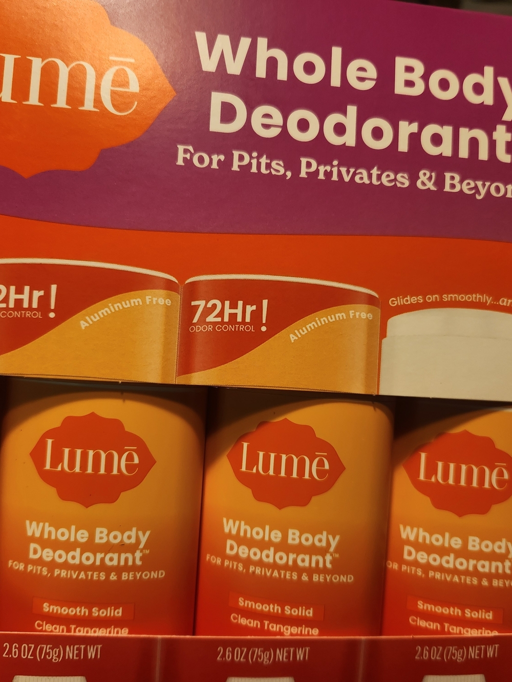 Lumē Whole Body Deodorant — Clean Tangerine (Orange)